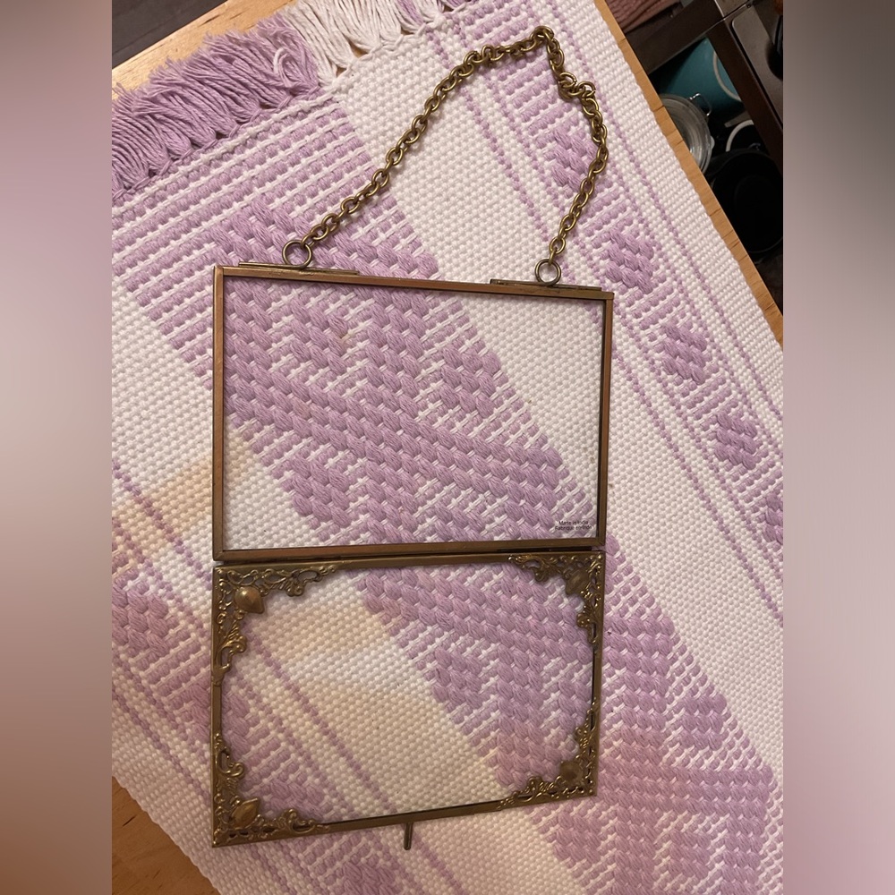 Anthropologie brass and clear glass frame